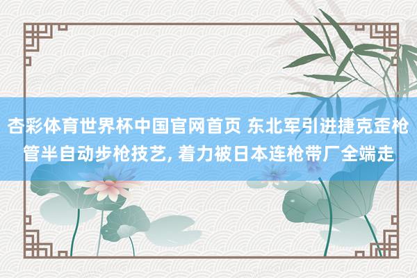 杏彩体育世界杯中国官网首页 东北军引进捷克歪枪管半自动步枪技艺， 着力被日本连枪带厂全端走