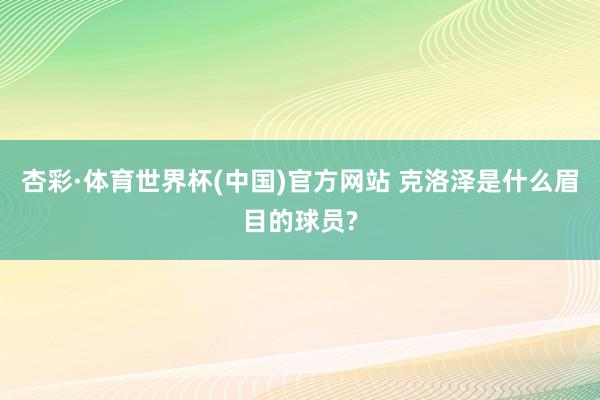 杏彩·体育世界杯(中国)官方网站 克洛泽是什么眉目的球员?