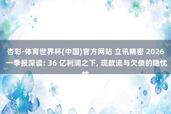 杏彩·体育世界杯(中国)官方网站 立讯精密 2026 一季报深读: 36 亿利润之下， 现款流与欠债的隐忧