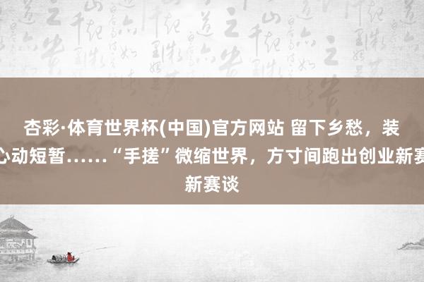 杏彩·体育世界杯(中国)官方网站 留下乡愁，装入心动短暂……“手搓”微缩世界，方寸间跑出创业新赛谈