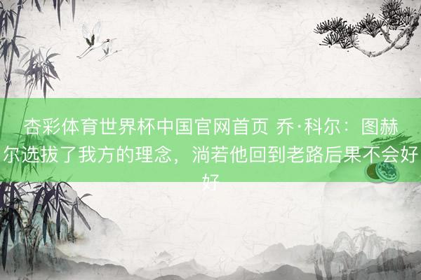 杏彩体育世界杯中国官网首页 乔·科尔：图赫尔选拔了我方的理念，淌若他回到老路后果不会好