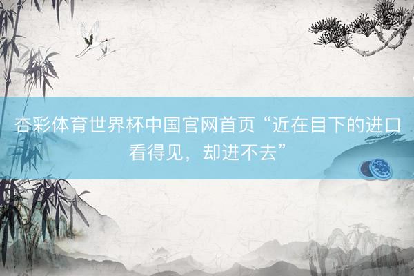 杏彩体育世界杯中国官网首页 “近在目下的进口看得见,却进不去”